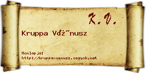 Kruppa Vénusz névjegykártya